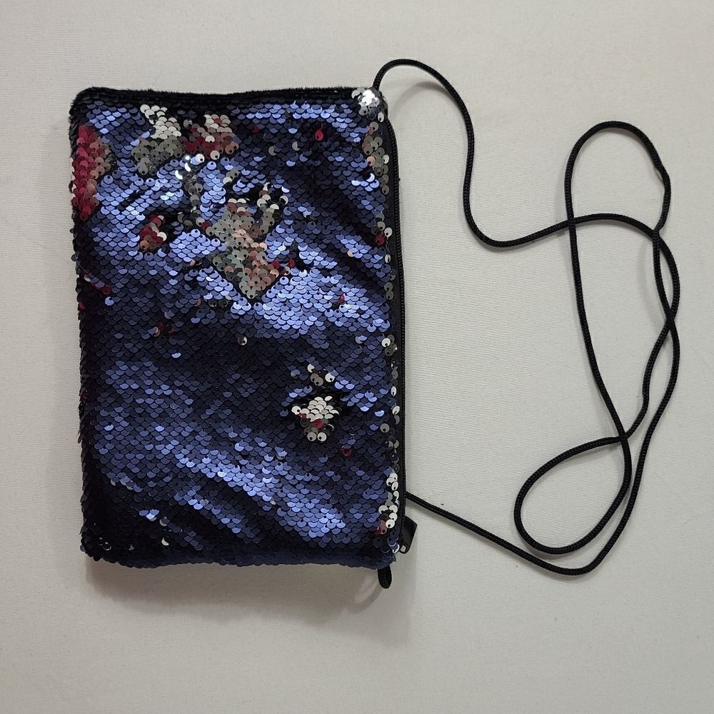 Double color womens sequence crossbody purse - Picture 4 of 6